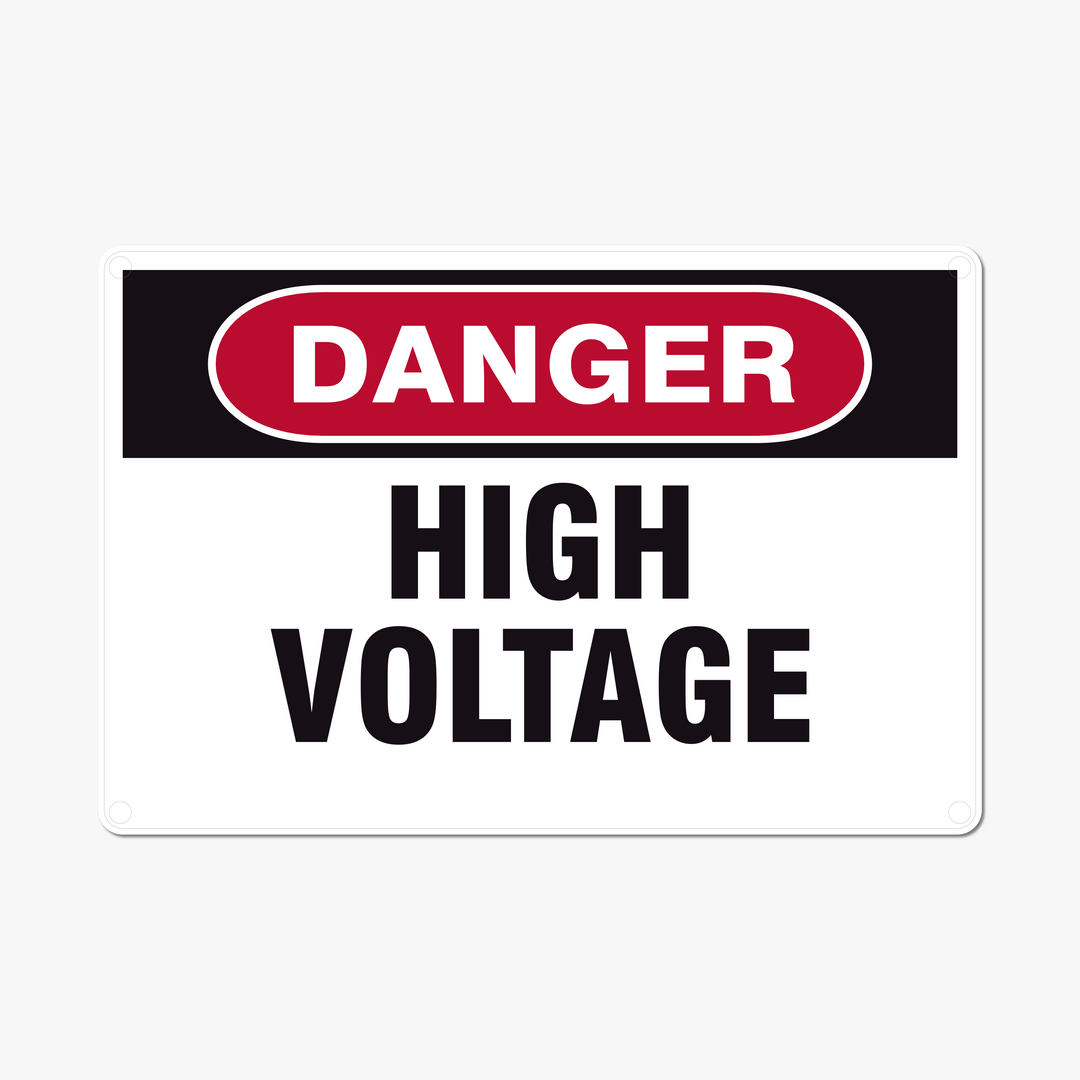 High Voltage 12x18 Safety Signs – Customizable ACM or Aluminum with Reflective Options