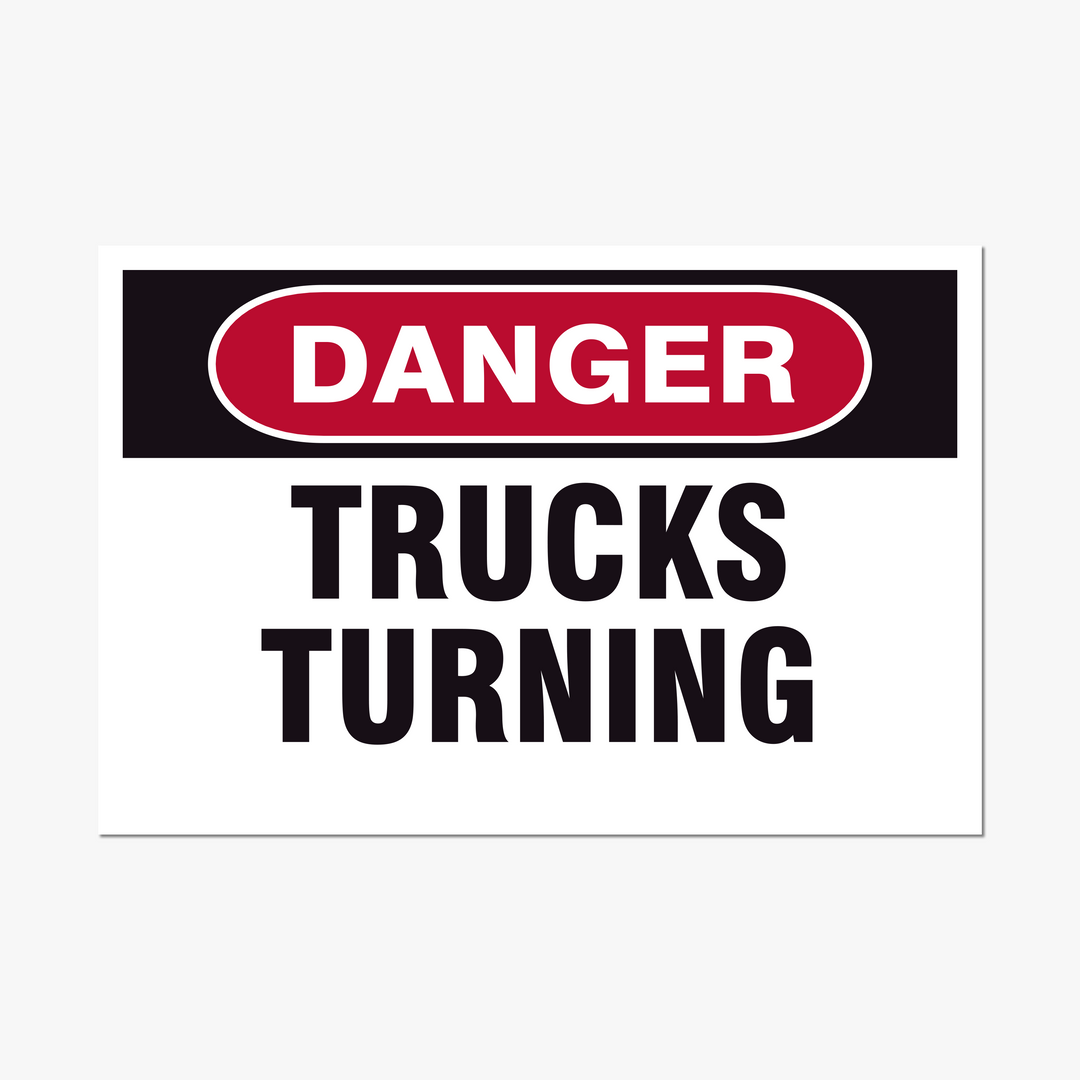 Trucks Turning 12x18 Safety Signs – Customizable ACM or Aluminum with Reflective Options