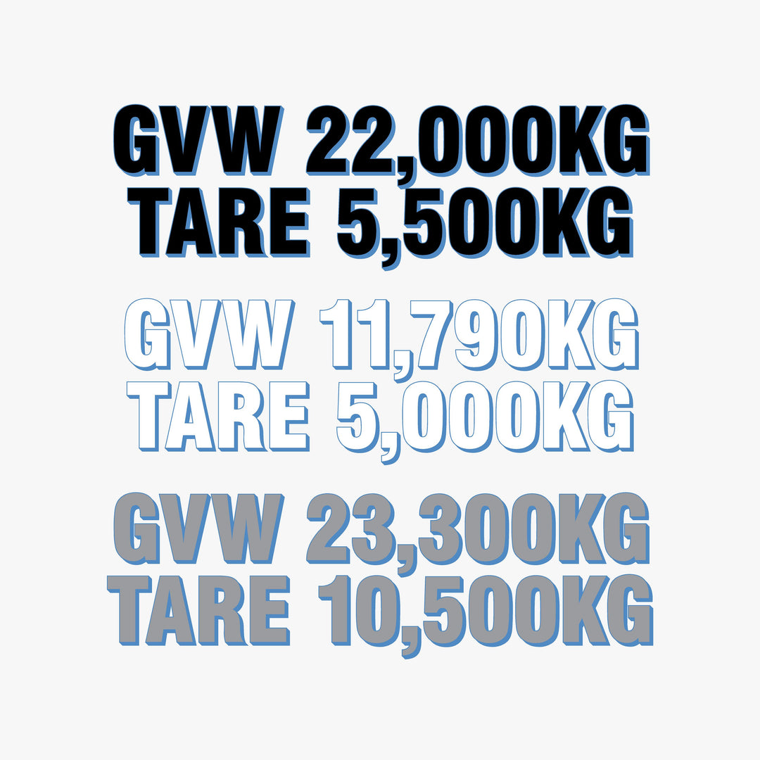 Custom One-Color Vinyl Decals – GVW & Tare Sets for Vehicles and Equipment